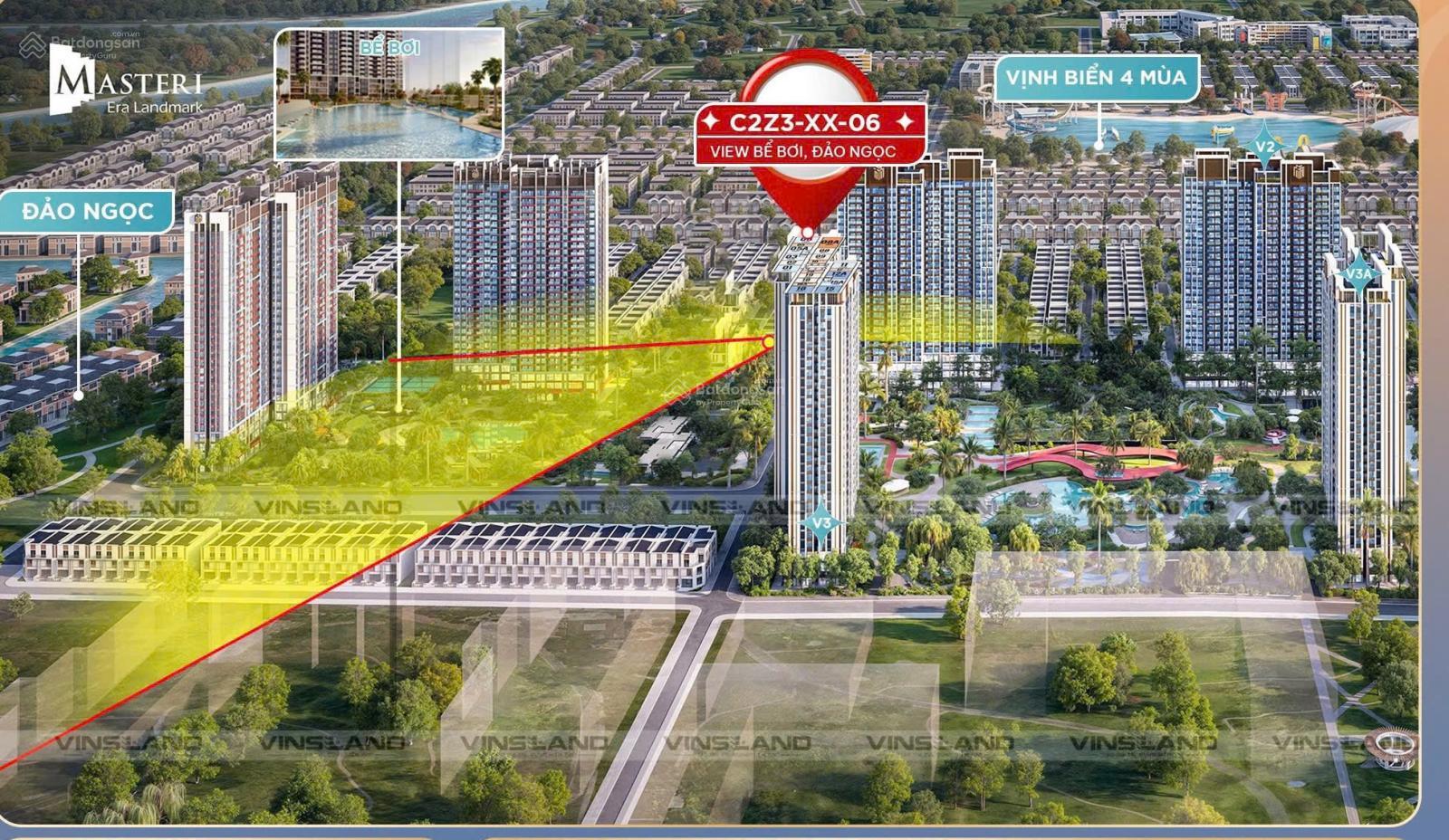 Căn hộ Masteri Era Landmark 58.8m² giá 4 tỷ - View bể bơi tuyệt đẹp!