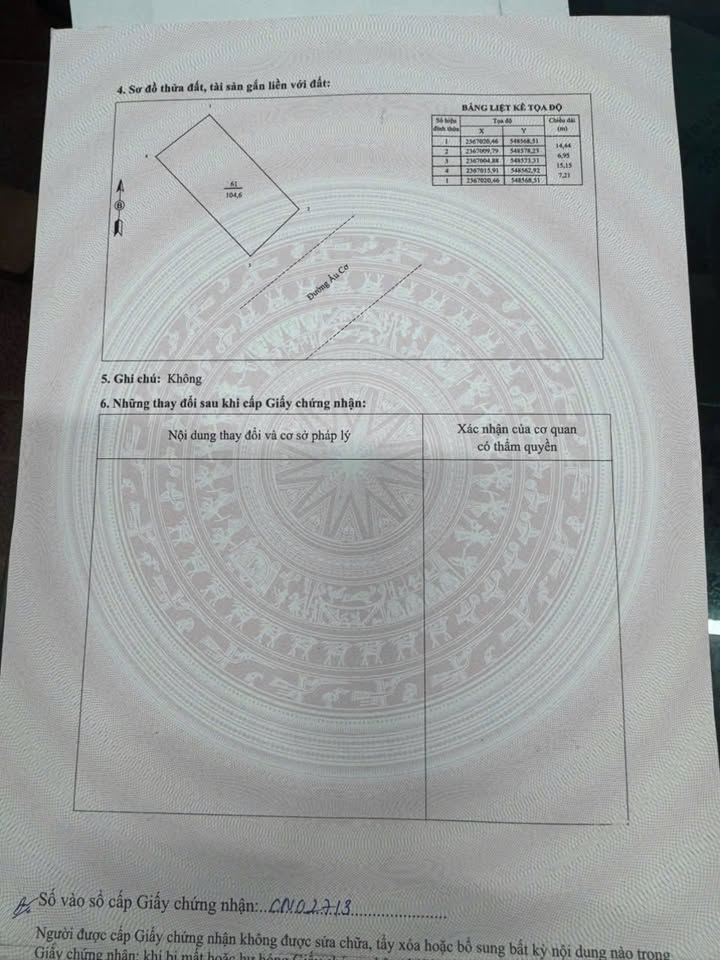 Lô đất Âu Cơ - Phú Thọ 104.6m² giá 7 tỷ - Cơ hội đầu tư tuyệt vời!
