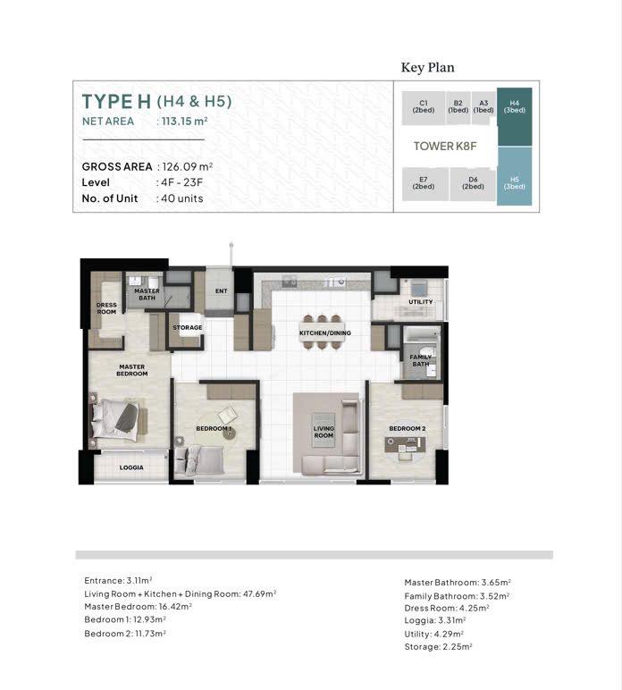 Căn hộ 3 phòng ngủ K8F Starlake The Prime 113m² giá 20.7 tỷ - View hướng Đông thoáng mát!