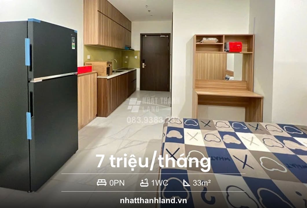Căn hộ studio Beverly Thủ Đức 33m² giá 7 triệu - Nội thất đầy đủ, view hồ bơi