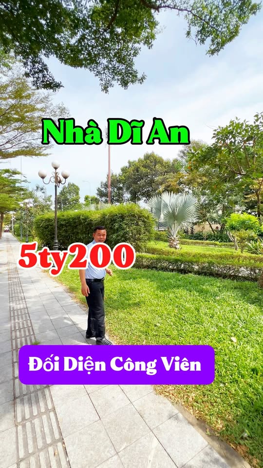 Nhà phố Tân Đông Hiệp Dĩ An 60m² giá 5.2 tỷ - Xây dựng hiện đại, đối diện công viên!