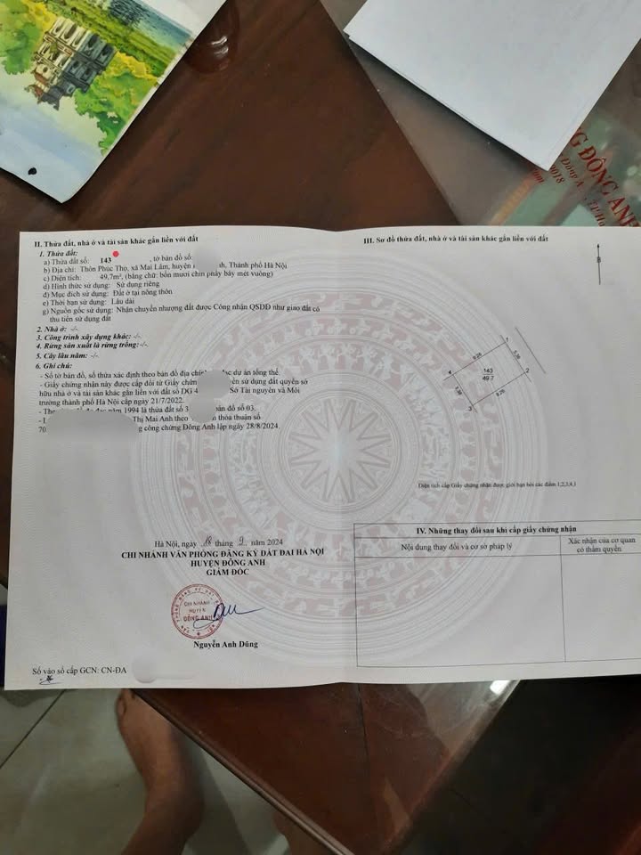 Đất nền đẹp 49,7m² tại thôn Phúc Thọ, Đông Anh - Giá chỉ 5 tỷ!