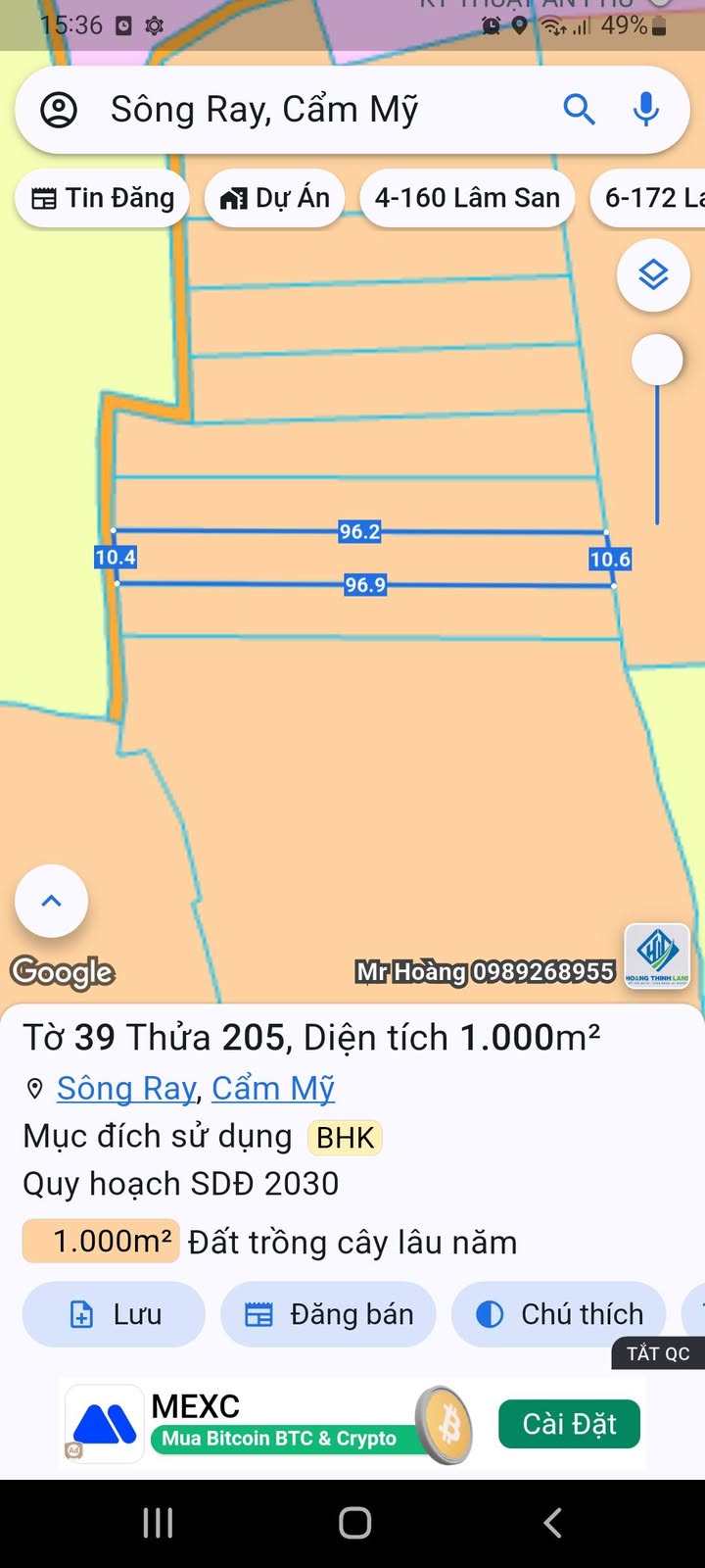 Đất nền Sông Ray 3600m² giá thỏa thuận - Đầu tư sinh lời ngay!