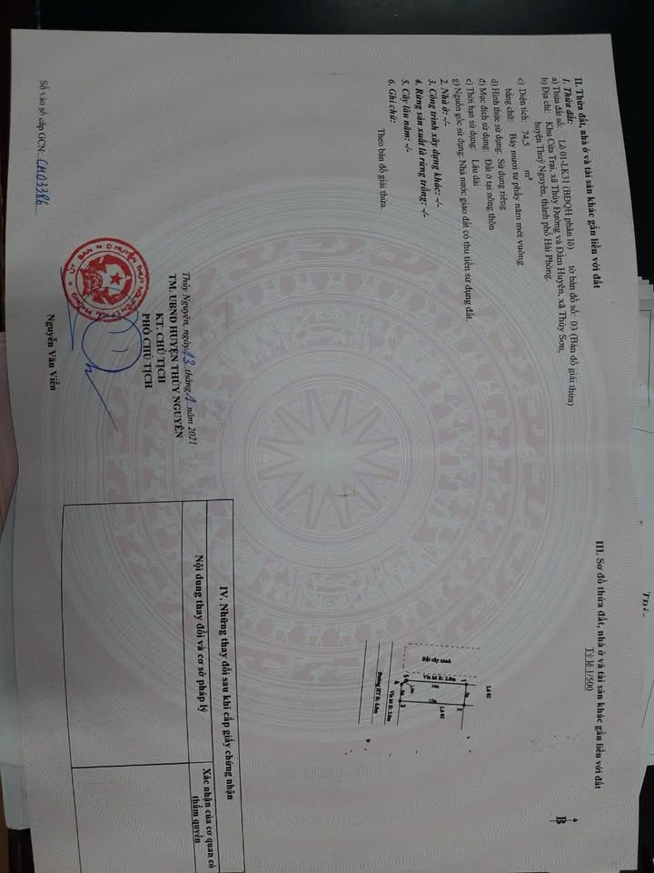 Đất xẻ khe 75m² tại Cửa Trại, Thủy Nguyên - Giá chỉ 5 tỷ!