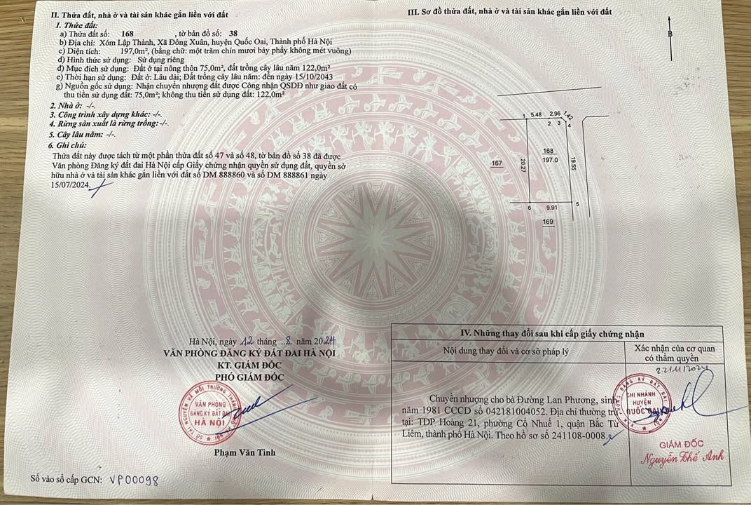 Đất nền 197m² mặt tiền 10m lô góc - Cơ hội đầu tư sinh lời ngay tại Đông Xuân, Quốc Oai!