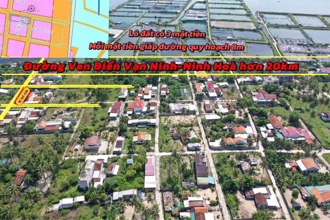 Đất nền lô góc 3 mặt tiền Vạn Hưng 334m² chỉ 2 tỷ - Gần biển tuyệt đẹp!