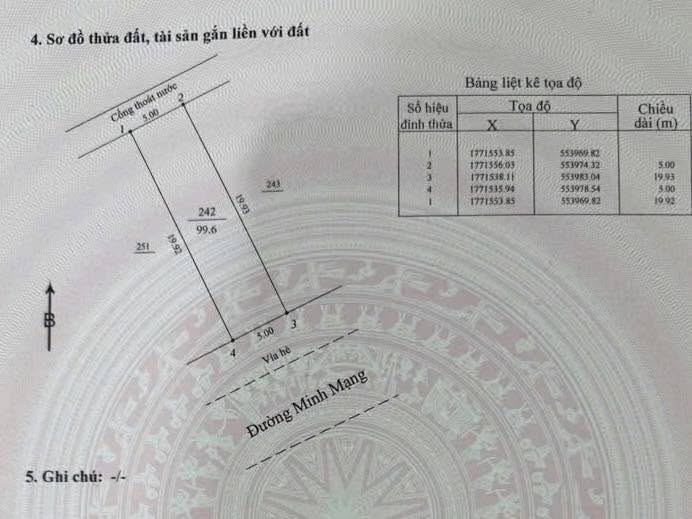 Đất mặt tiền đường Minh Mạng, Đà Nẵng 200m² giá 26.8 tỷ - Cơ hội đầu tư hiếm có!