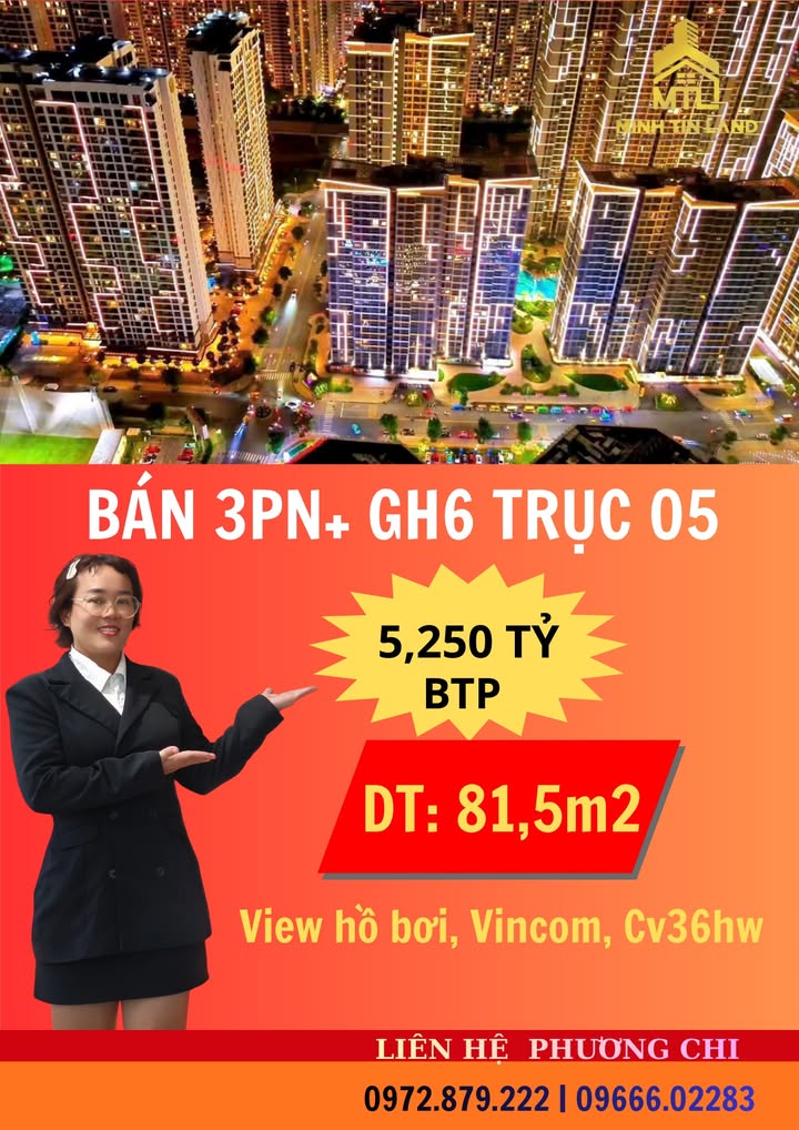 Căn hộ 3PN 2WC Glory Heights quận 9, 82m² giá 5.25 tỷ - View hồ bơi tuyệt đẹp!