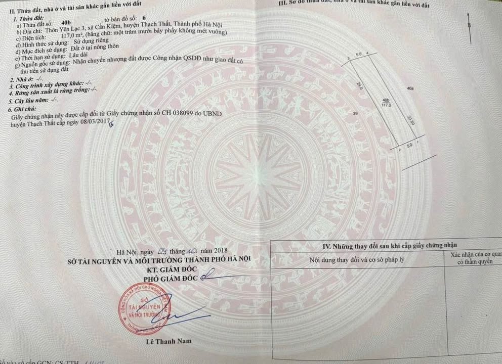 Đất thổ cư Cần Kiệm Thạch Thất 117m² - Vị trí đắc địa, thuận tiện giao thông!