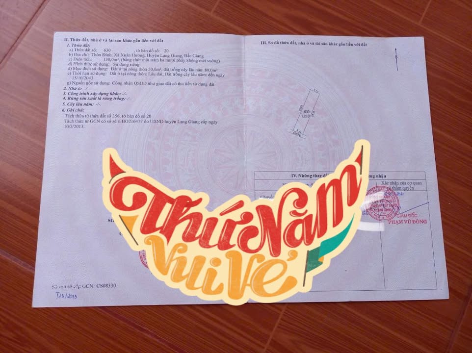 Đất nền mặt đường chính Xuân Hương Lạng Giang 100m² giá chỉ 1.3 tỷ - Cơ hội đầu tư tuyệt vời!