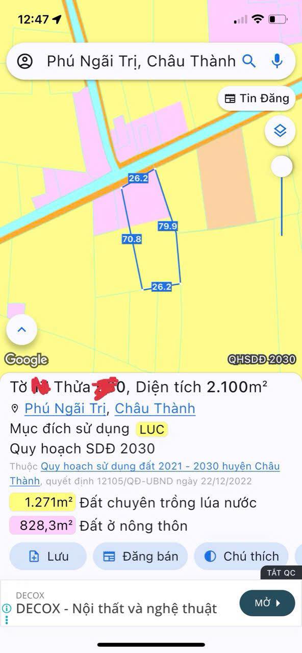 Đất nền Phú Ngãi Trị Châu Thành 1520m² giá 1 tỷ - Đường ô tô vào tận nơi!