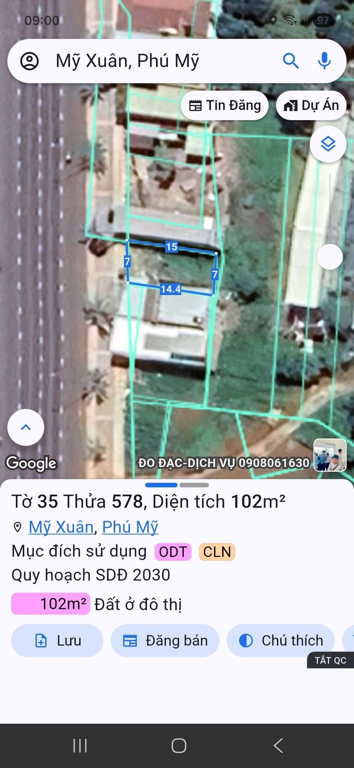Đất mặt tiền đường S Mỹ Xuân, Phú Mỹ 105m² giá tốt - Kinh doanh thuận lợi!