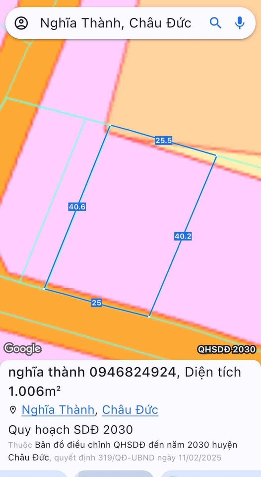 Đất nền Nghĩa Thành 1000m² chỉ 160 triệu - Cơ hội đầu tư tuyệt vời!