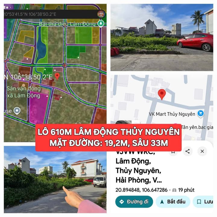 Đất nền Lâm Động Thủy Nguyên 610m² - Cơ hội đầu tư sinh lời cao!