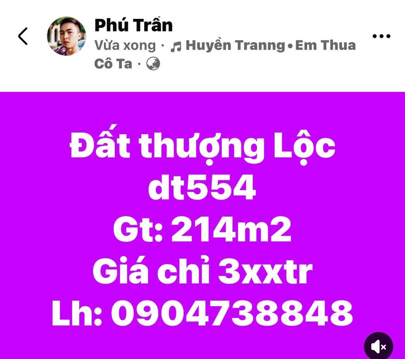 Đất Thượng Lộc Can Lộc 214m² giá 300 triệu - Cơ hội đầu tư tuyệt vời!