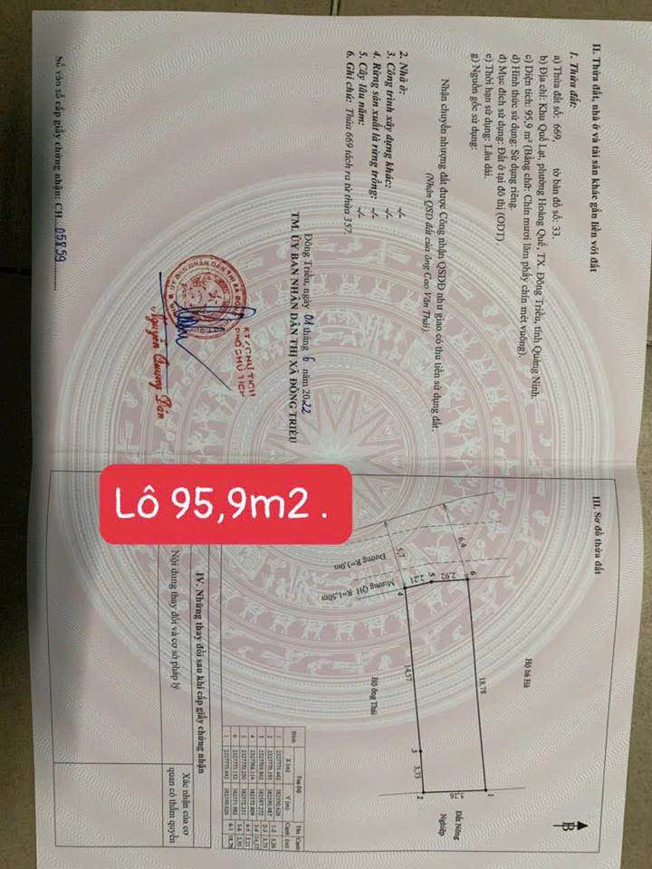 Đất nền Hoàng Quế 96m² giá thỏa thuận - Hướng Tây, gần đường tỉnh 333!