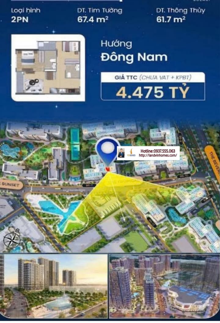 Căn hộ 2PN BS7 đường Phước Thiện 67m² giá 4.475 tỷ - Không gian sống lý tưởng giữa trung tâm!