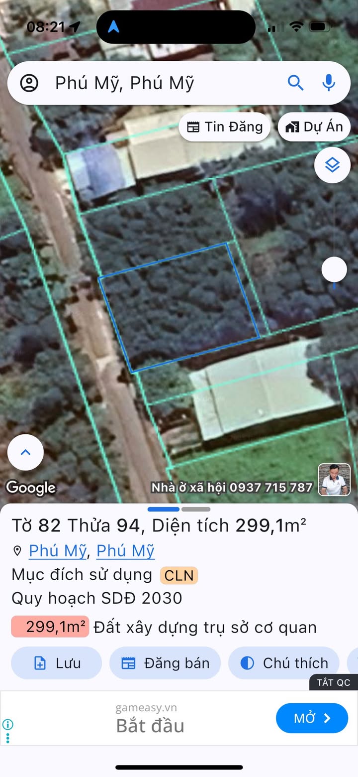 Đất nền Phú Mỹ 299.1m² giá 2.85 tỷ - Cơ hội đầu tư sinh lời!