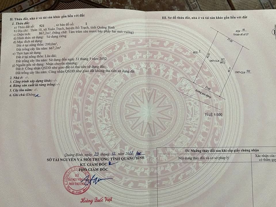 Đất nền Xuân Trạch Bố Trạch 882m² - Giá thỏa thuận, không khí trong lành!