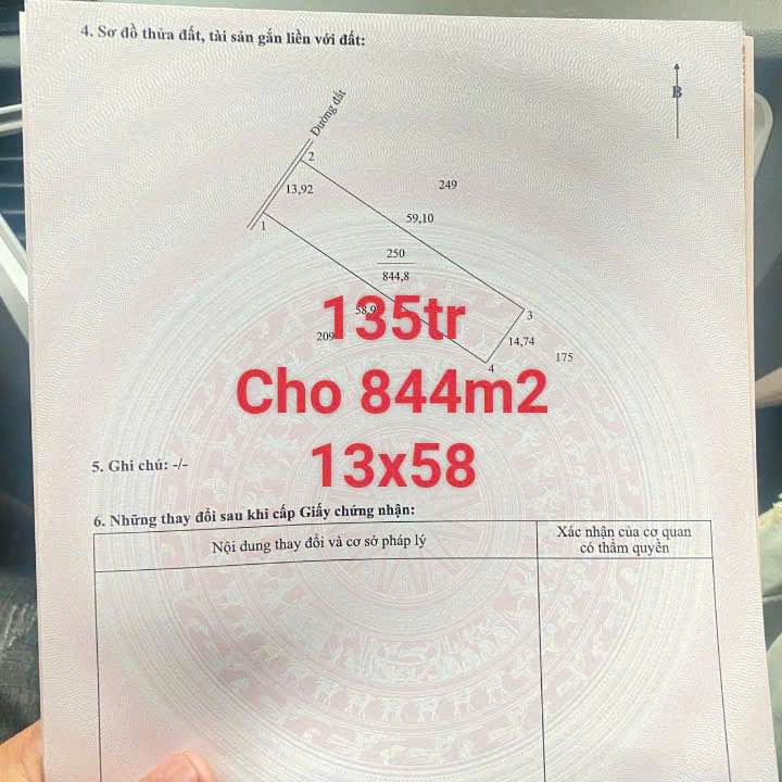 Đất nền Thới Hòa Trà Ôn 844m² giá chỉ 135 triệu - Cơ hội đầu tư tuyệt vời!