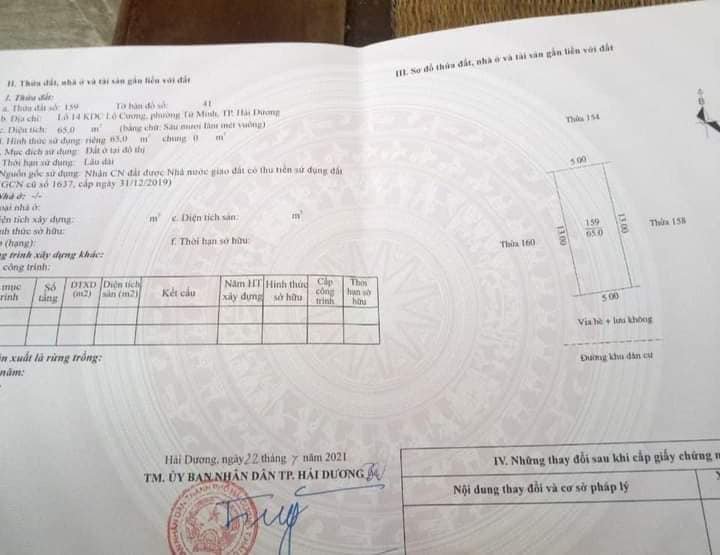 Đất đấu giá Lộ Cương A, Tứ Minh, Hải Dương 65m² giá chỉ 2 tỷ - Sổ hồng chính chủ!