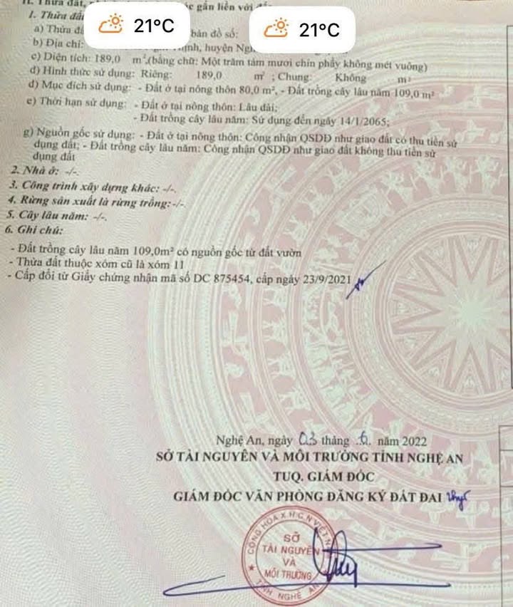 Đất nền Nghi Thịnh 189m² giá 1 tỷ - Cơ hội đầu tư tuyệt vời!