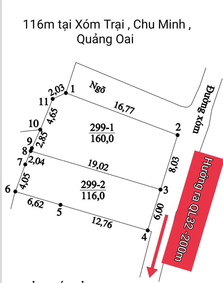 Đất nền 116m² tại Xóm Mới, Ba Vì giá 2 tỷ - Đất chính chủ, sổ đỏ sẵn!