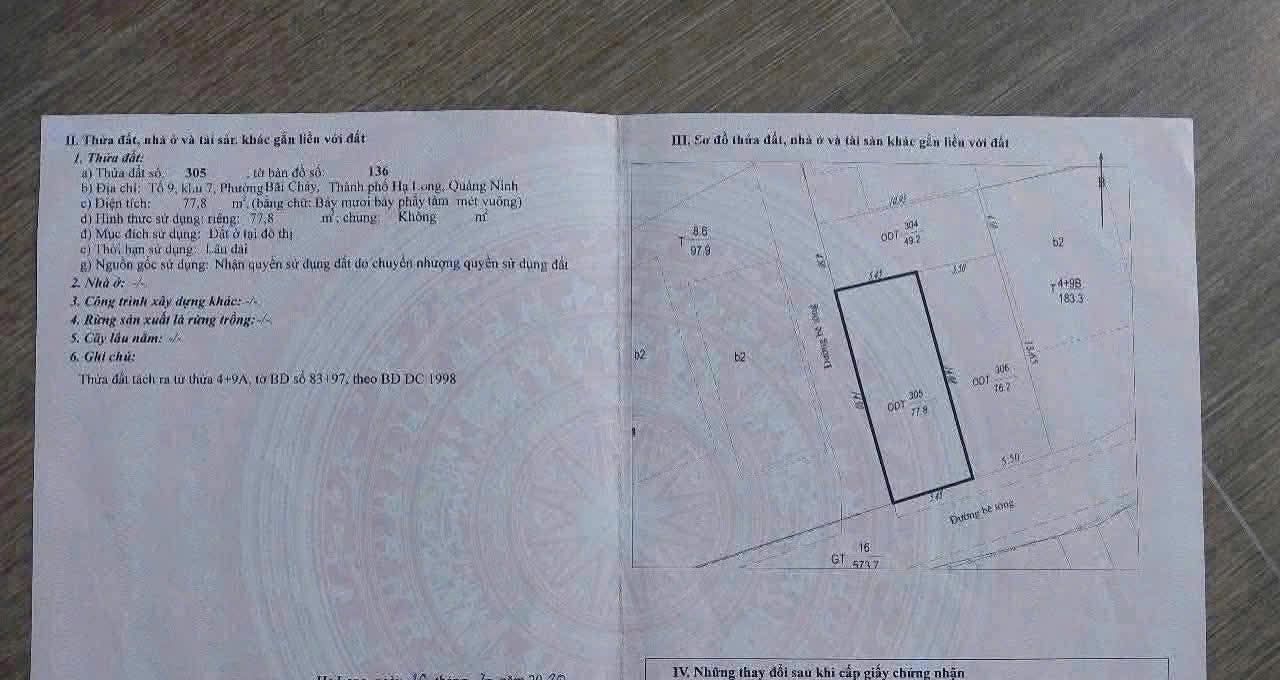Đất nền ô góc 77m² tại khu 7 Cái Dăm, Bãi Cháy - Giá chỉ 2.9 tỷ!