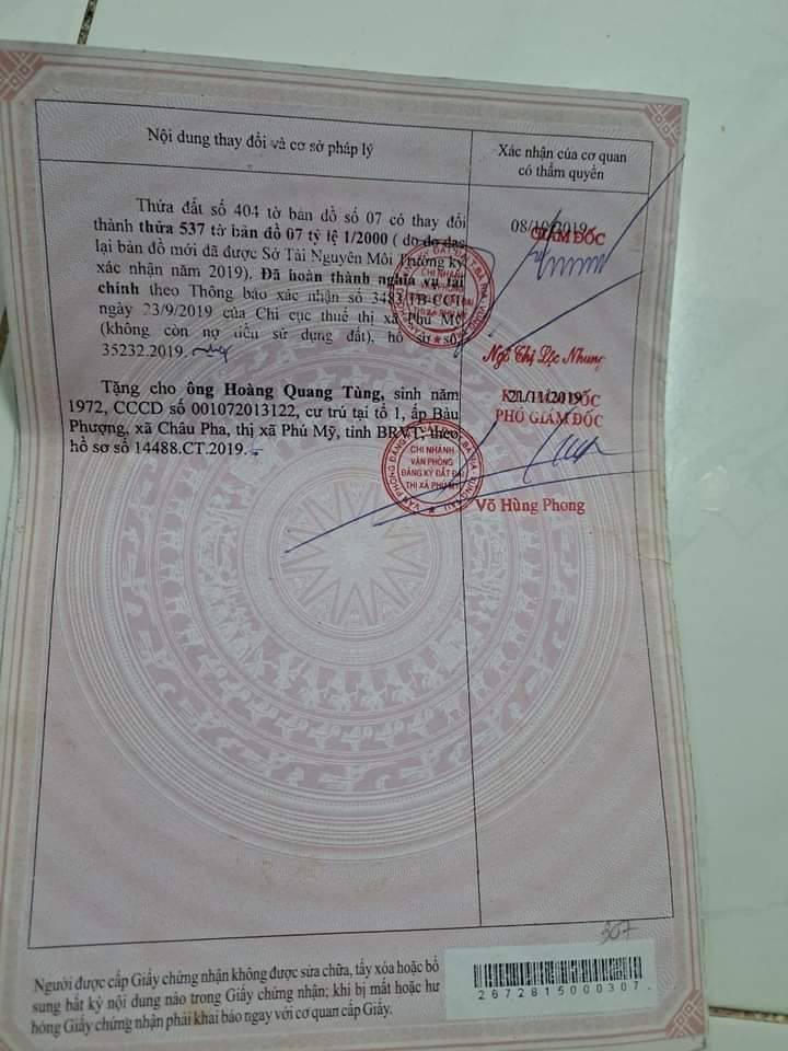 Lô đất vườn mặt tiền đường Bao Phượng, Châu Pha, 1200m² - Đầu tư sinh lời tiềm năng!