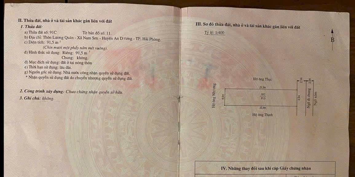 Đất nền Nam Sơn An Dương 91.5m² giá chỉ 1.5 tỷ - Cơ hội đầu tư tuyệt vời!