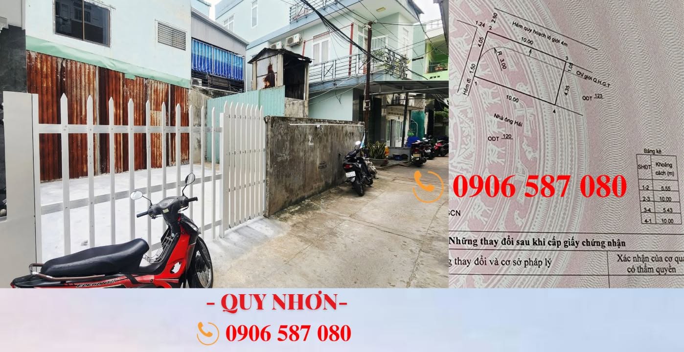 Lô đất góc hẻm 40 Hàn Mặc Tử, Quy Nhơn 54m² giá 2.6 tỷ - Tiện ích gần biển