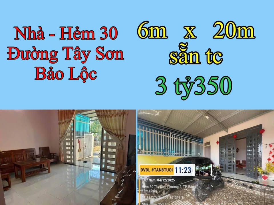 Nhà hẻm 30 Tây Sơn, Bảo Lộc 123m² giá 3.35 tỷ - Phù hợp cho gia đình!