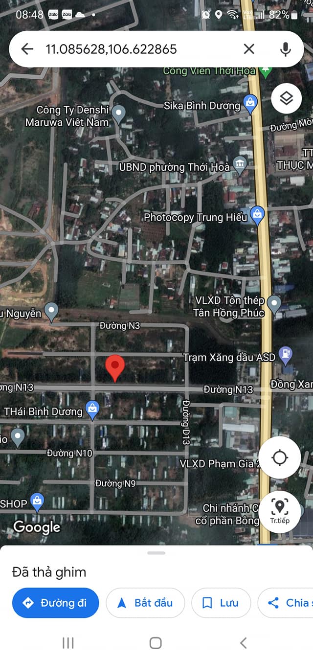 Đất nền Thới Hòa, Bến Cát 201m² giá 2 tỷ - Mặt tiền đường N13 ngay QL 13!