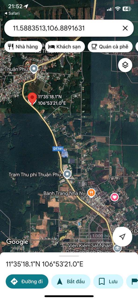 Đất mặt tiền đường ĐT 741 xã Thuận Phú 1050m² giá 3.7 tỷ - Đầu tư sinh lời ngay!