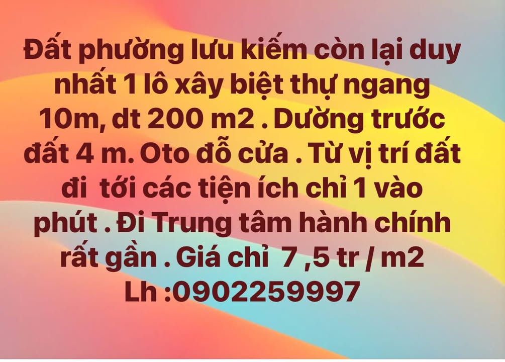 Đất Lưu Kiếm Thủy Nguyên 200m² giá 1,5 tỷ - Không thể bỏ lỡ!