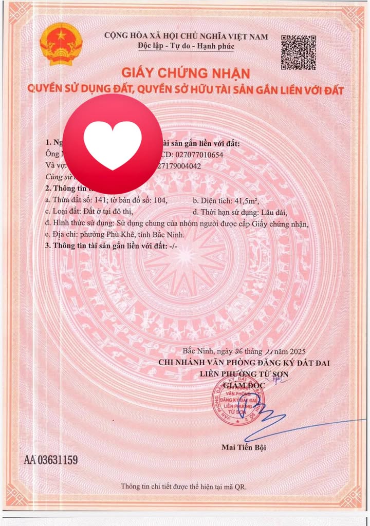 Lô đất Phù Khê, Từ Sơn, 42m² giá chỉ 1.5 tỷ - Đầu tư sinh lời ngay!