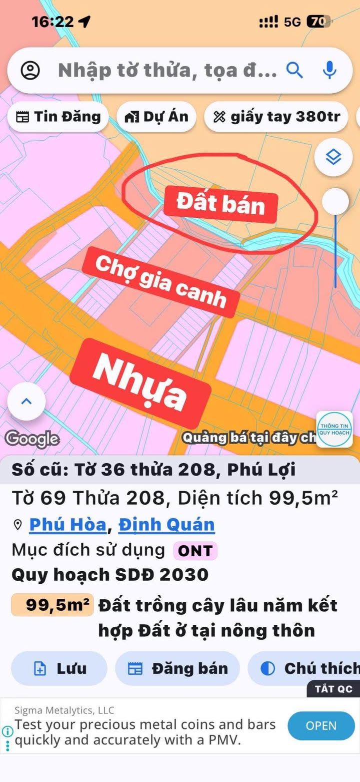 Đất nền Gia Canh, Định Quán, Đồng Nai 100m² giá chỉ 550 triệu - Sổ đỏ chính chủ!