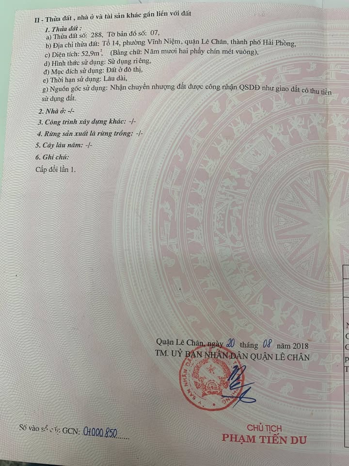 Nhà riêng đường Thiên Lôi, Lê Chân, Hải Phòng 52.9m² giá 3.4 tỷ - Vị trí đắc địa gần chợ!