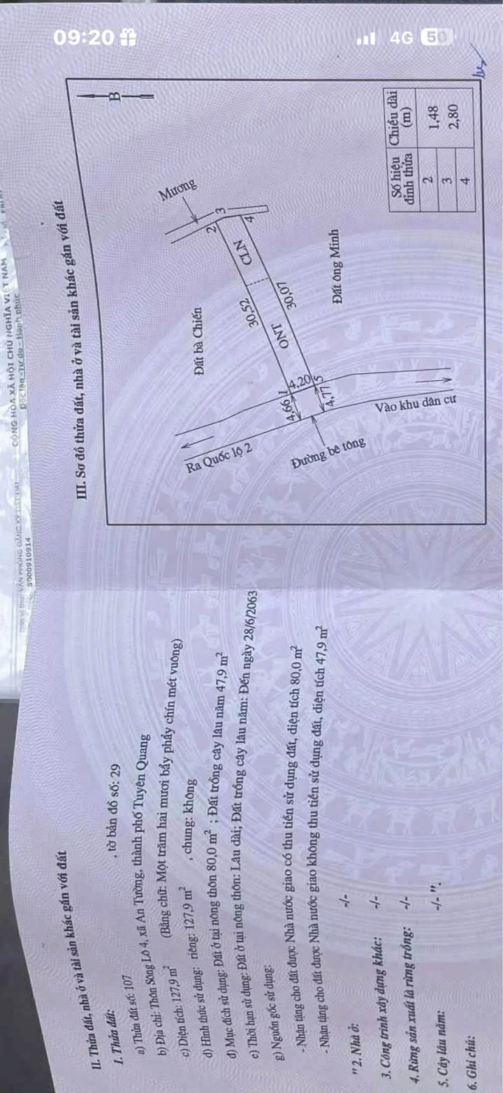 Đất nền tại phường An Tường, Tuyên Quang 127,9m² - Giá tốt cho nhà đầu tư!