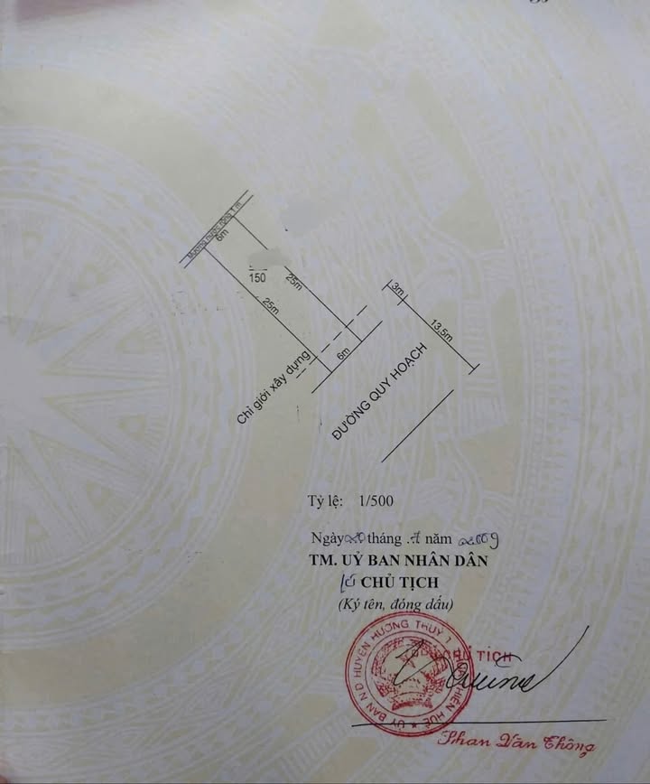 Đất quy hoạch Sợi Thủy Lương Hương Thuỷ 150m² giá 140 triệu - Cơ hội đầu tư hấp dẫn!