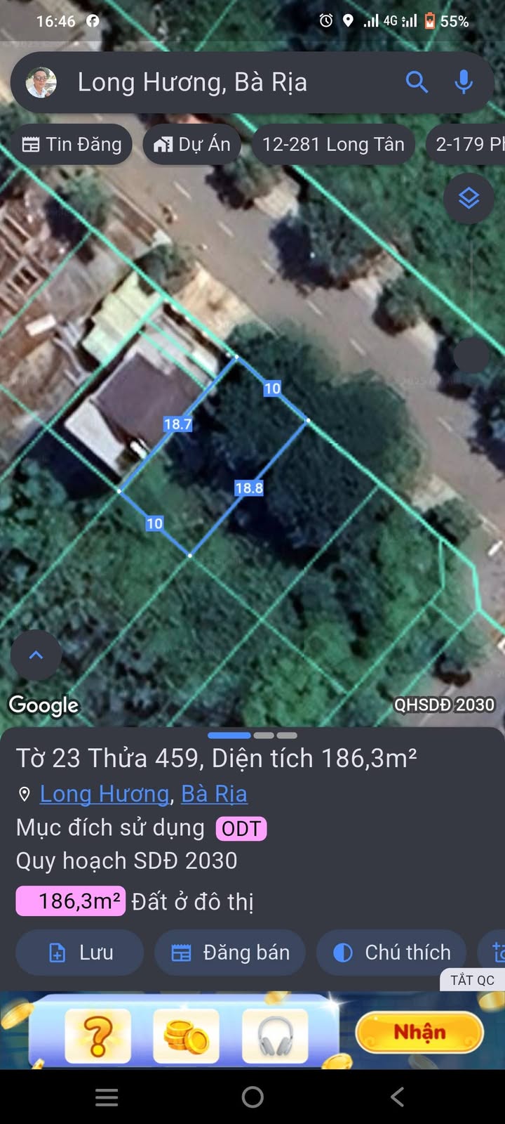 Đất Biệt Thự Bà Rịa 190m² giá 6.2 tỷ - Vị trí cực đẹp gần cầu Long Hương!