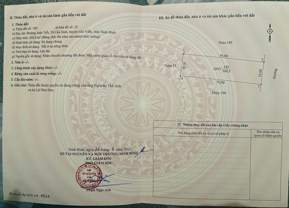 Đất nền tại Đài Kính Thiên, Gia Sinh - Diện tích 500m², view hồ đẹp