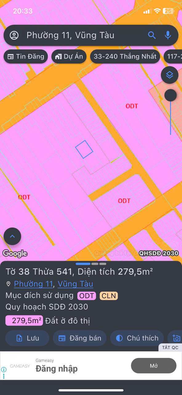 Bán đất hẻm 850 đường 30/4, Vũng Tàu 70m² - Sổ đỏ chính chủ, giá tốt!