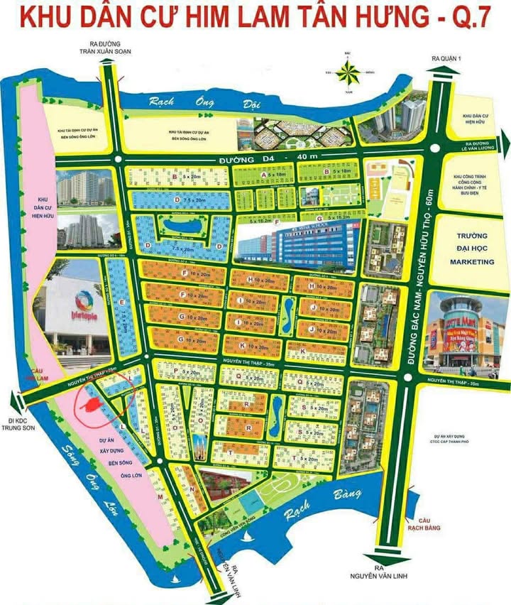 Đất nền 60m² KDC Him Lam Tân Hưng Quận 7 giá 12.5 tỷ - Cơ hội đầu tư không thể bỏ lỡ!