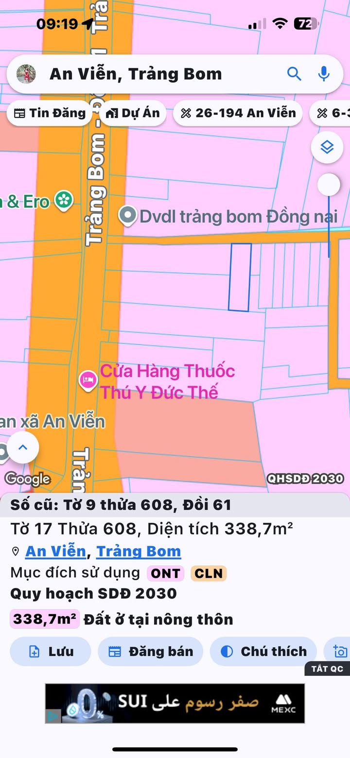 Đất nền An Viễn Trảng Bom 330m² chỉ 1.7 tỷ - Đầu tư sinh lời ngay!
