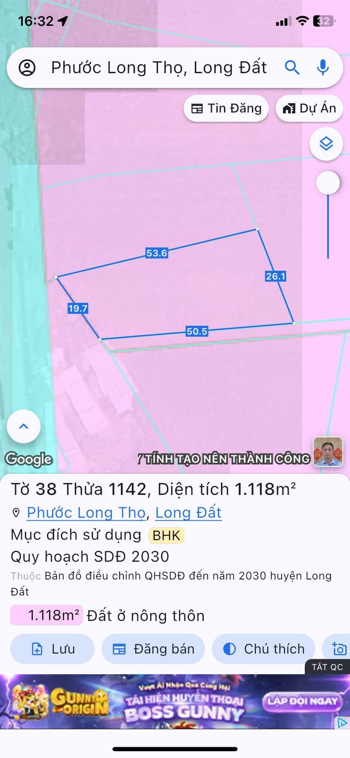 Đất nền 1000m² mặt tiền Quốc lộ 55, Đất Đỏ - Giá chỉ 1.4 tỷ!