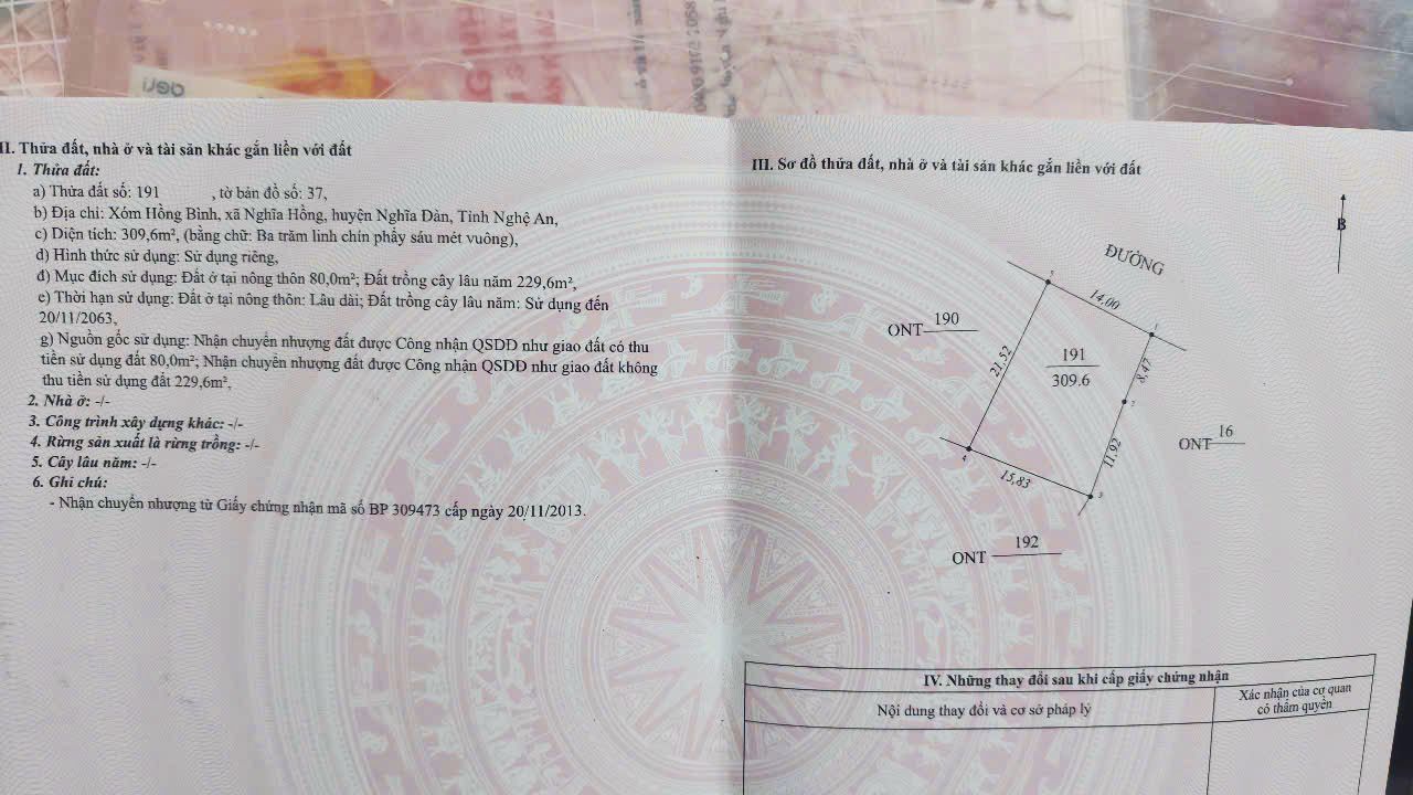 Đất nền Nghĩa Hồng 310m² giá tốt - Cơ hội đầu tư sinh lợi!
