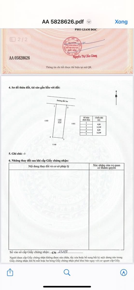 Đất thổ cư 56m² giá 650 triệu tại ấp Tràm Lạc - Cơ hội đầu tư hấp dẫn!