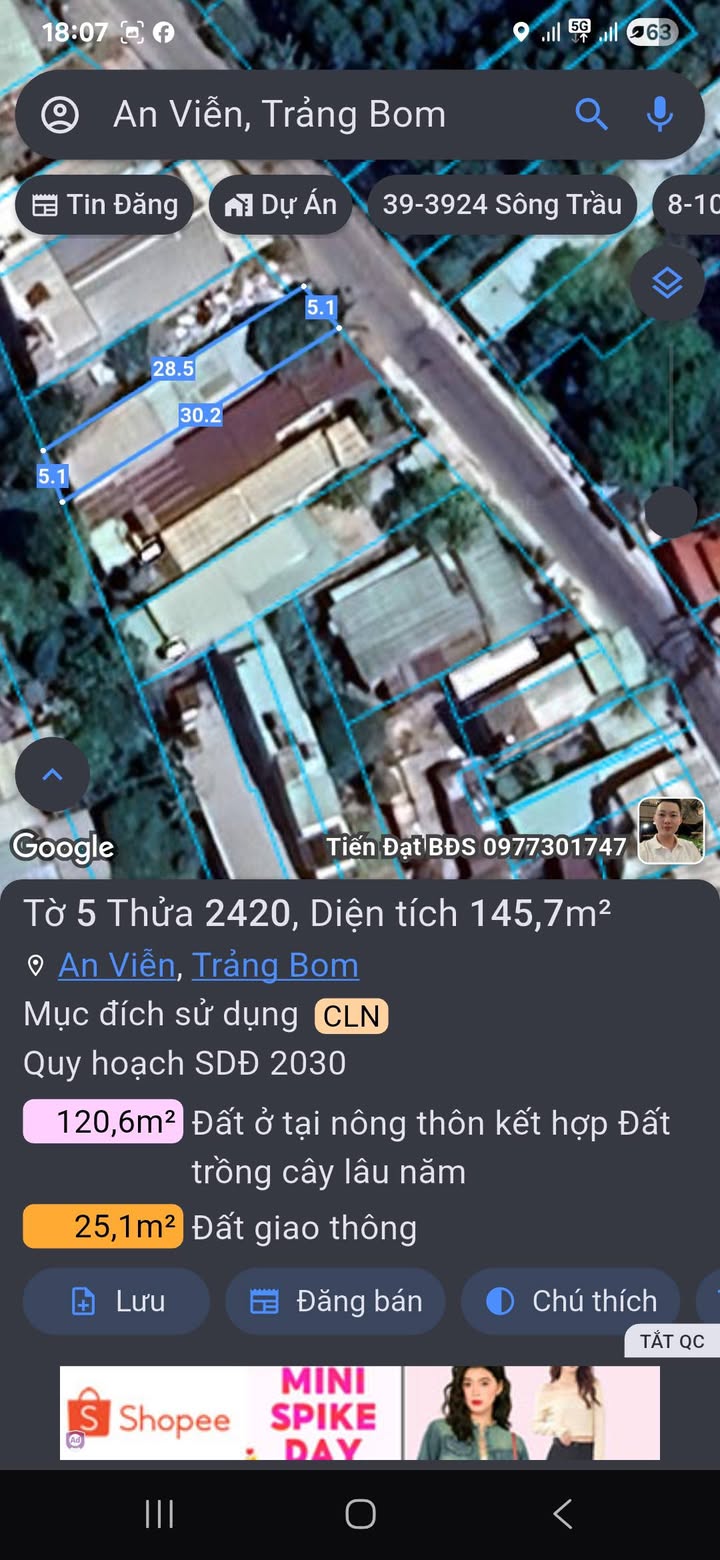 Mặt tiền kinh doanh An Viễn, Trảng Bom, 140m² giá 2.5 tỷ - Cơ hội đầu tư hấp dẫn!