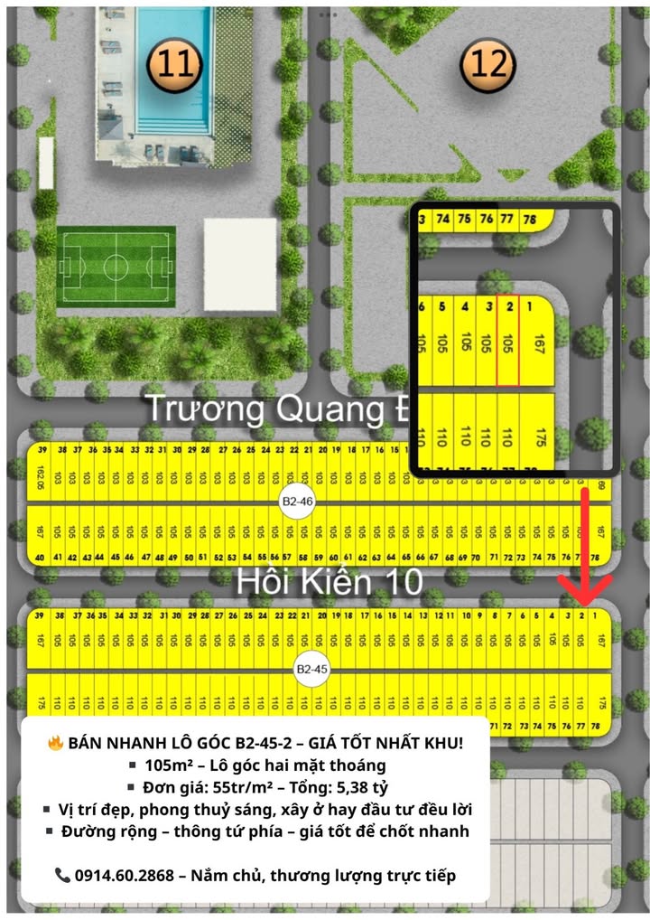 Đất nền kề góc B2 45 và lô 38 Đà Nẵng 105m² - Cần bán nhanh!